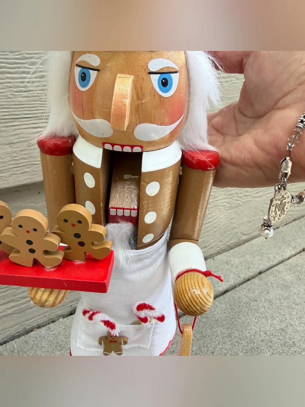 Christmas Nutcracker Chef Baker Gingerbread Man On A Tray 15” Wooden Hobby Lobby